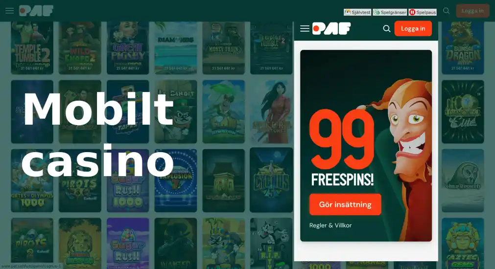 Mobilt casino Paf